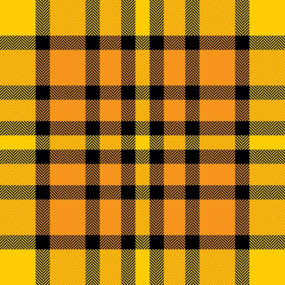 Plaid check pattern in orange and red colors. Seamless fabric texture. Tartan textile print. vector