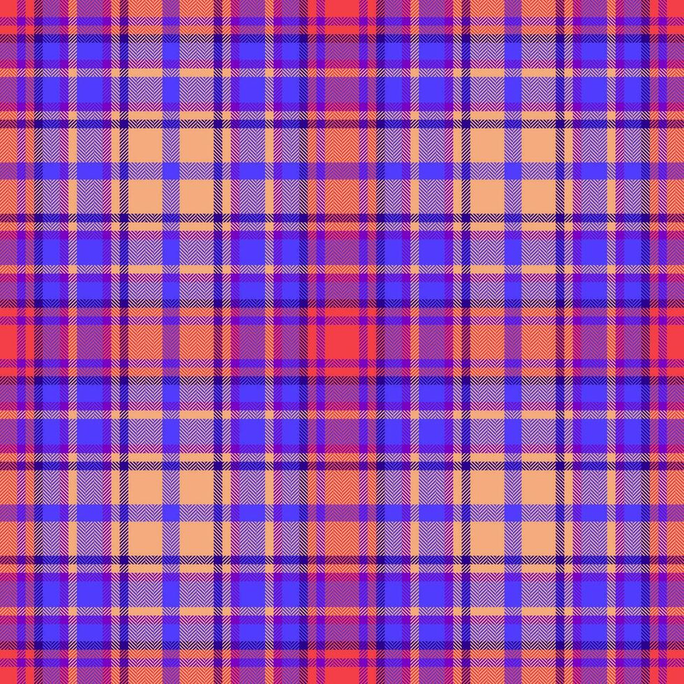 Plaid seamless pattern. Check fabric texture. Vector textile print.