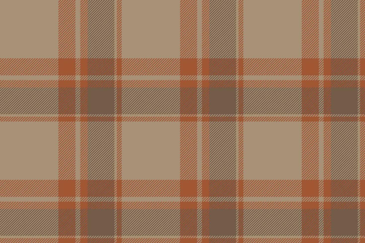 Plaid background, check seamless pattern in beige. Vector fabric texture for textile print, wrapping paper, gift card or wallpaper.