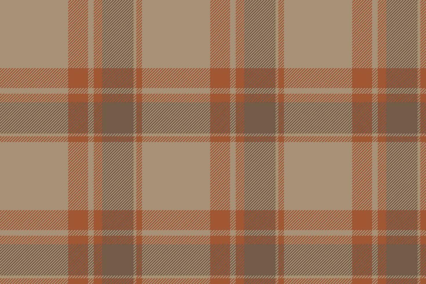 Plaid background, check seamless pattern in beige. Vector fabric texture for textile print, wrapping paper, gift card or wallpaper.