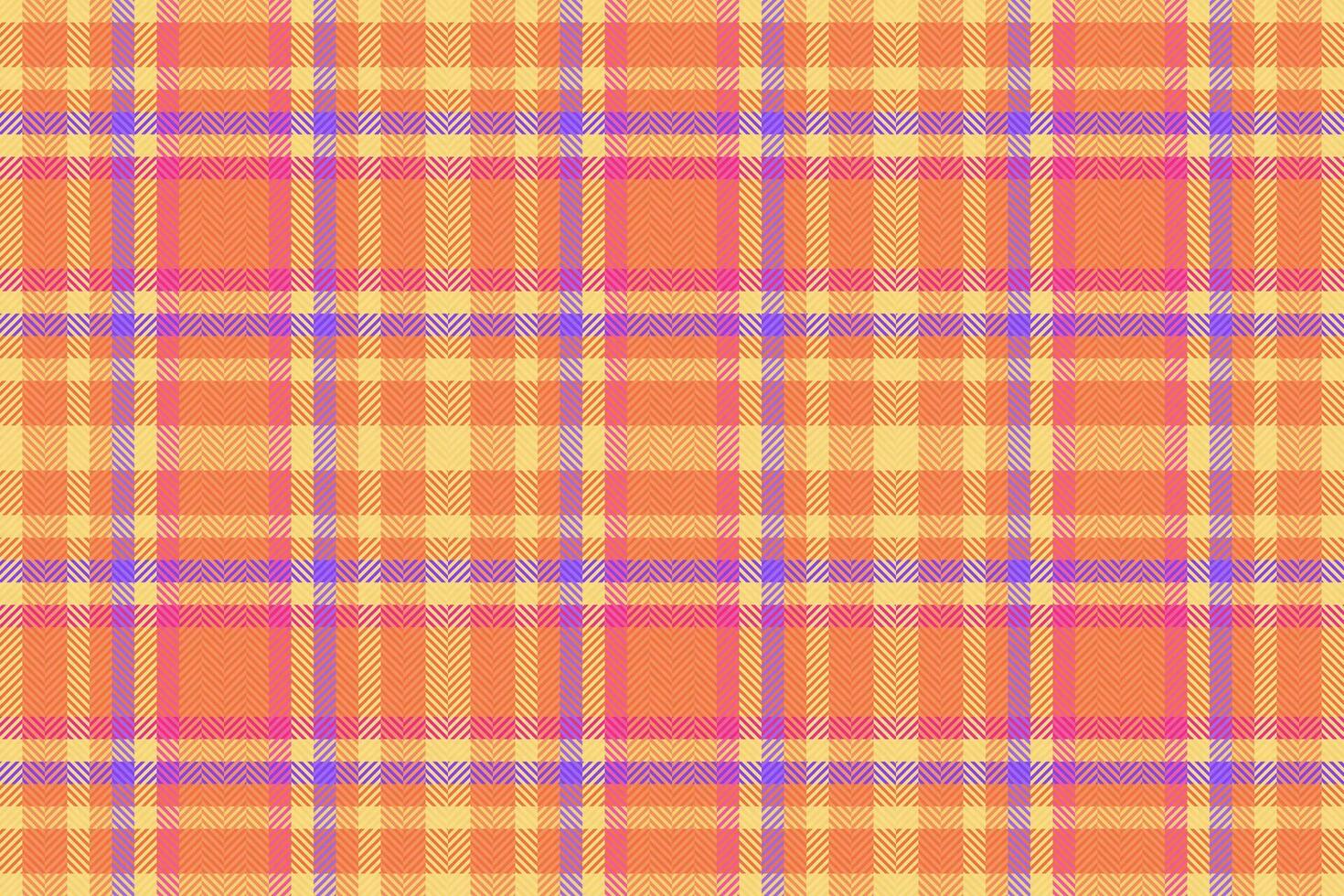 Design tartan fabric pattern, native seamless plaid vector. Regular texture check textile background in orange and amber colors. vector