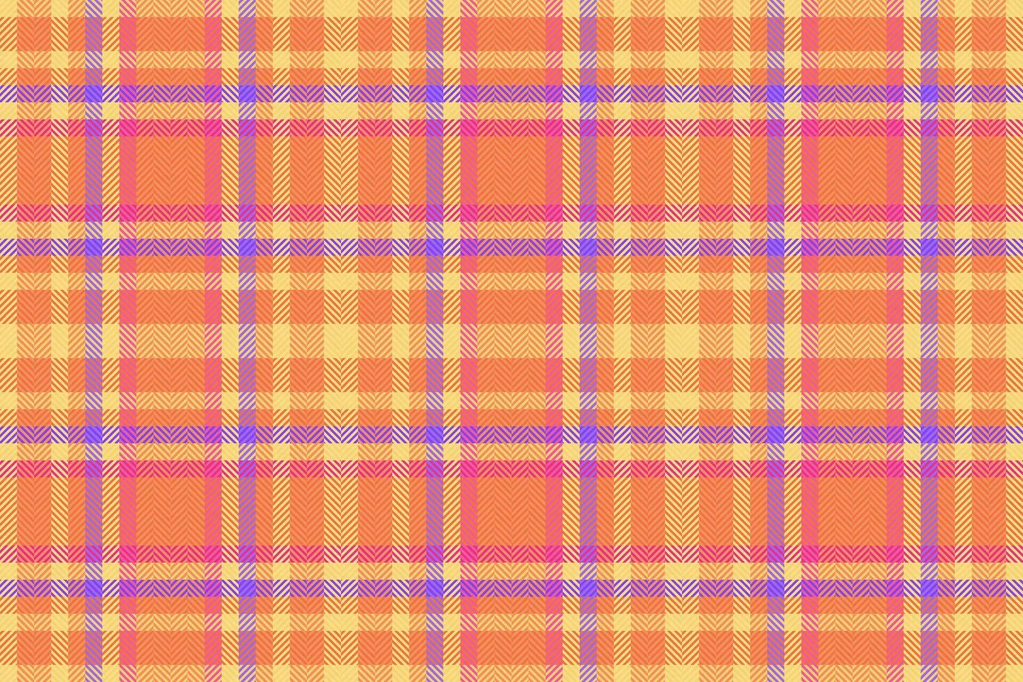 Design tartan fabric pattern, native seamless plaid vector. Regular texture check textile background in orange and amber colors. vector