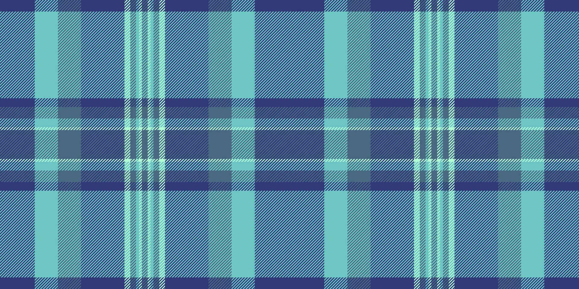 Tape pattern vector texture, overlay fabric textile seamless. Woven tartan background plaid check in cyan and blue colors.