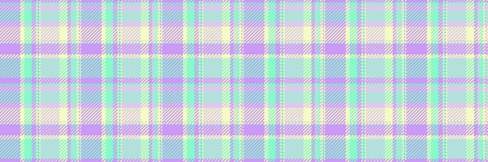 Horizontal vector plaid fabric, picnic check seamless texture. Interior pattern background textile tartan in light and mint colors.