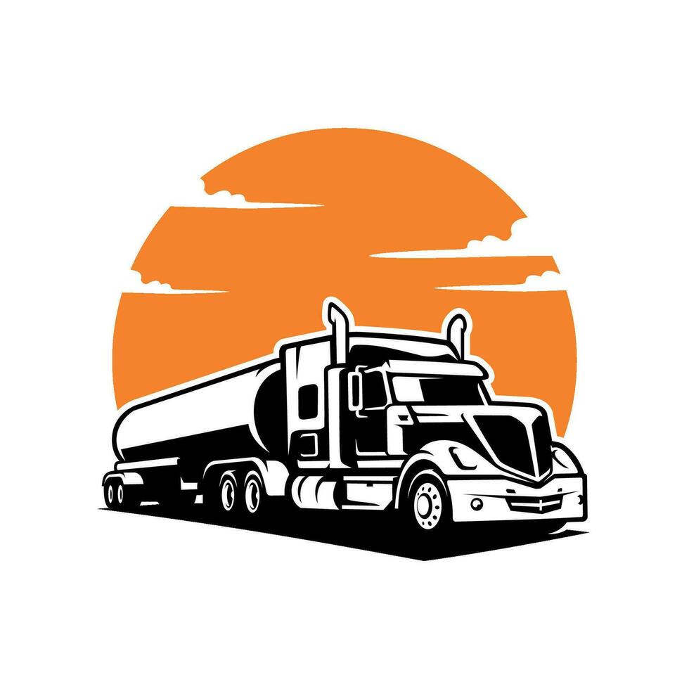 tanker truck illustration logo vector