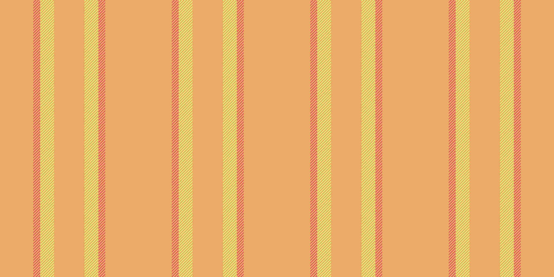 Content lines seamless pattern, clothes vertical background texture. Desert vector fabric stripe textile in orange and lime colors.