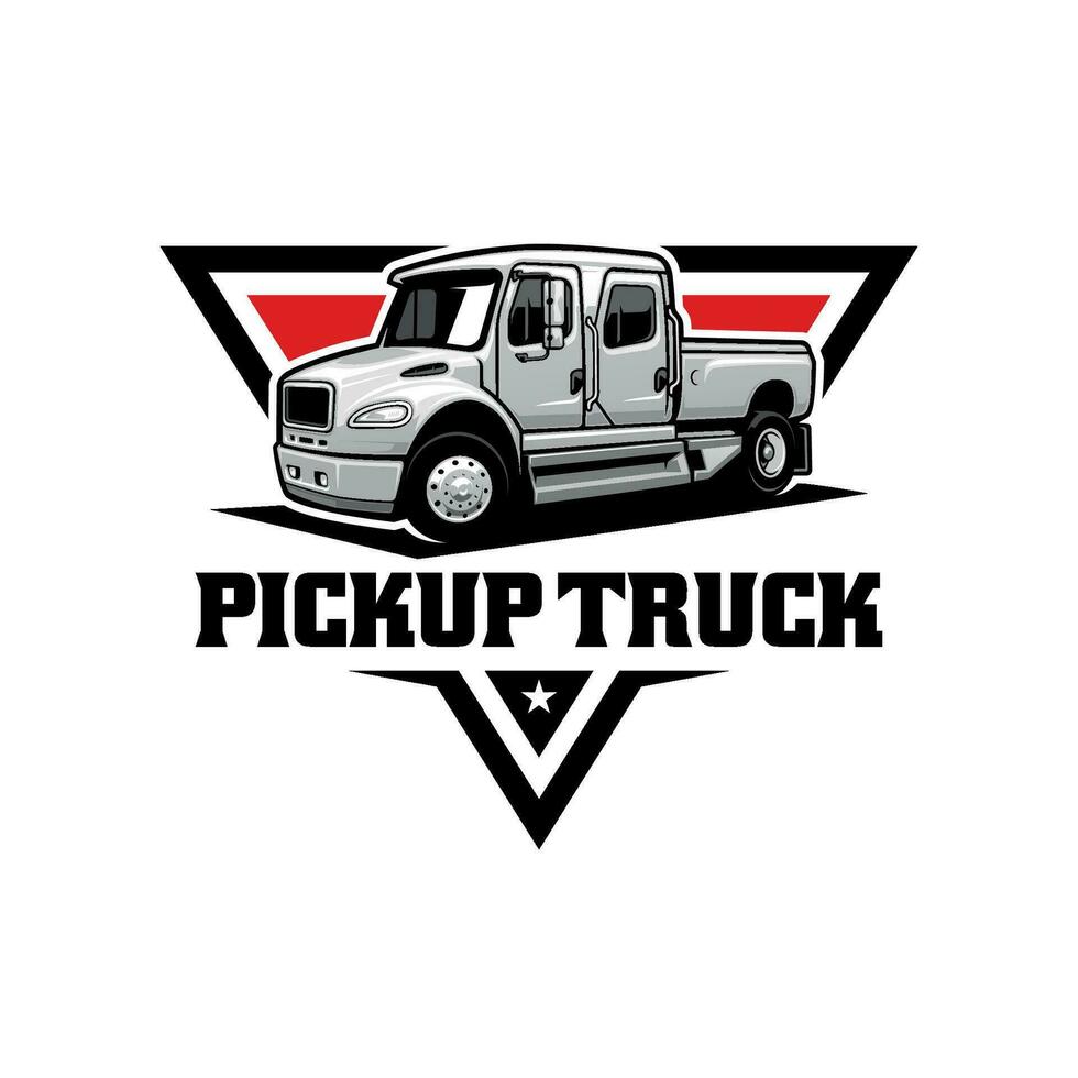 pickup truck illustration logo vector