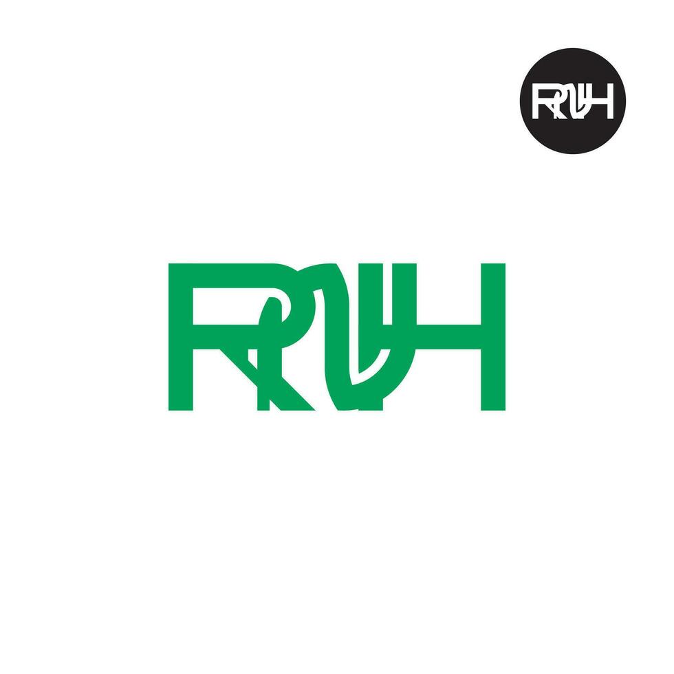 letra rnh monograma logo diseño vector