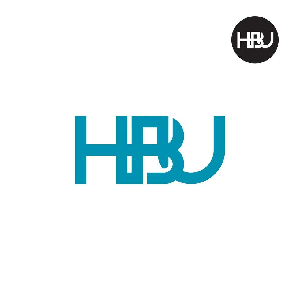 letra hbu monograma logo diseño vector