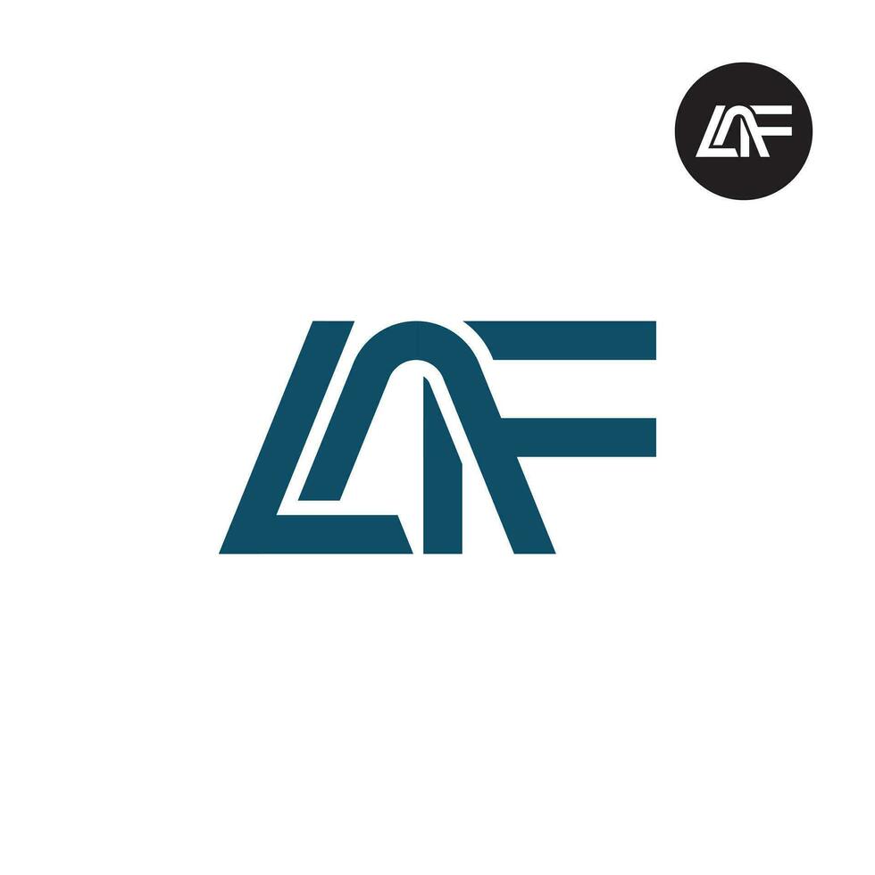 letra laf monograma logo diseño vector
