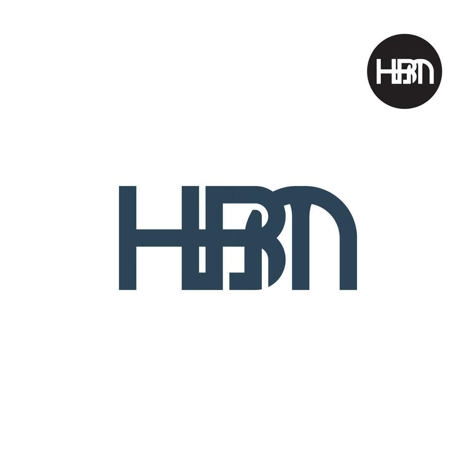 letra hbm monograma logo diseño vector