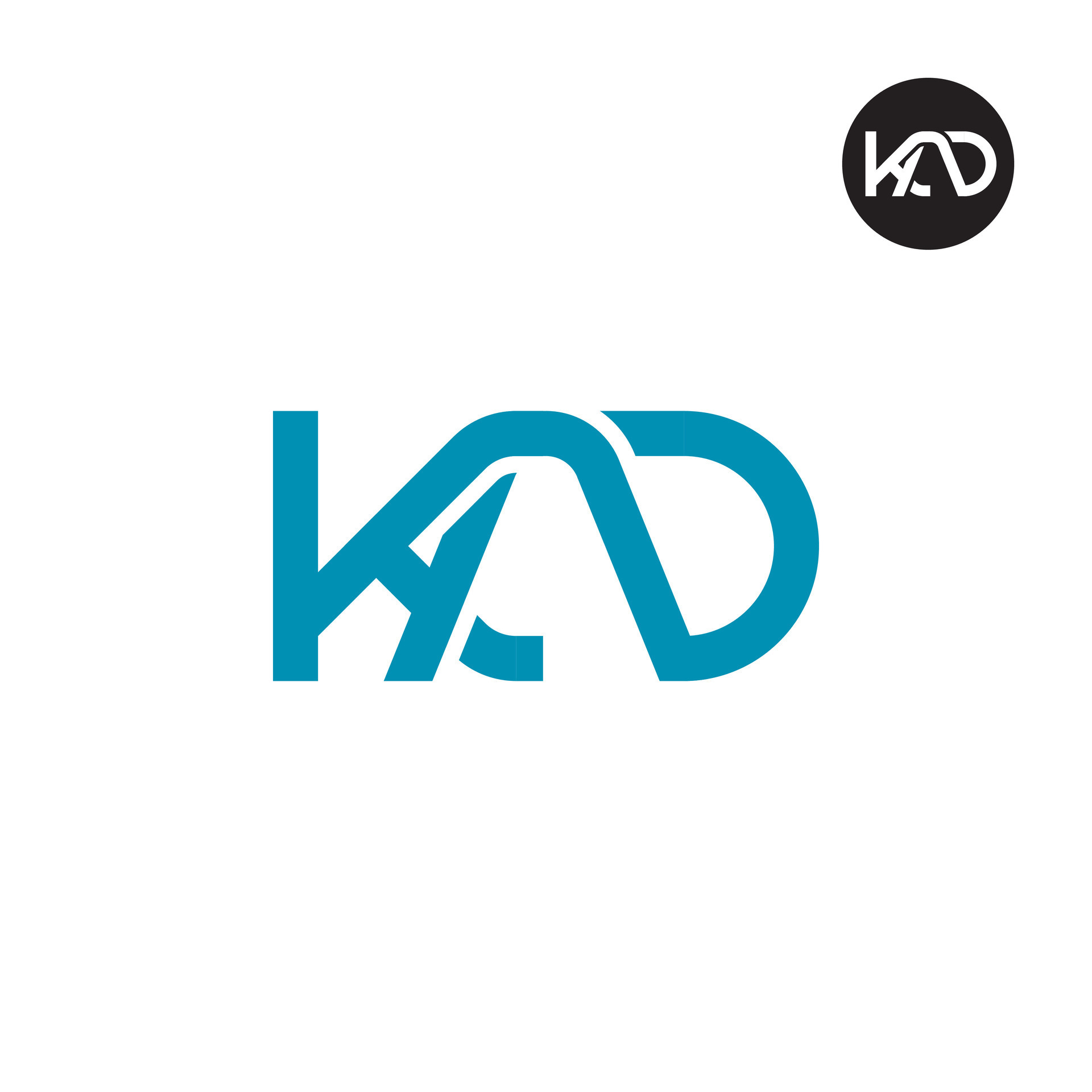 Letter KAD Monogram Logo Design 36097541 Vector Art at Vecteezy