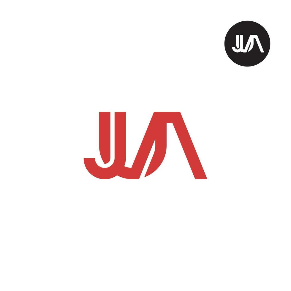 letra jua monograma logo diseño vector