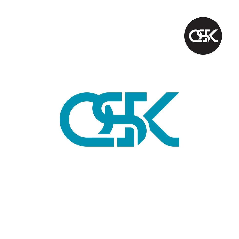 letra qsk monograma logo diseño vector