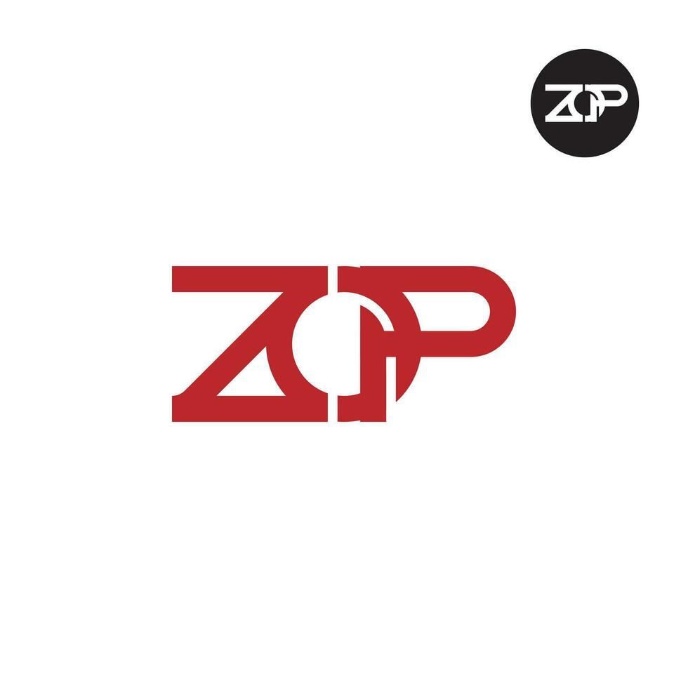 letra zop monograma logo diseño vector