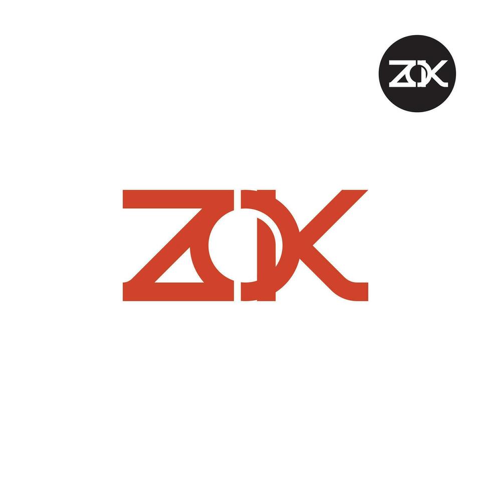 letra zok monograma logo diseño vector