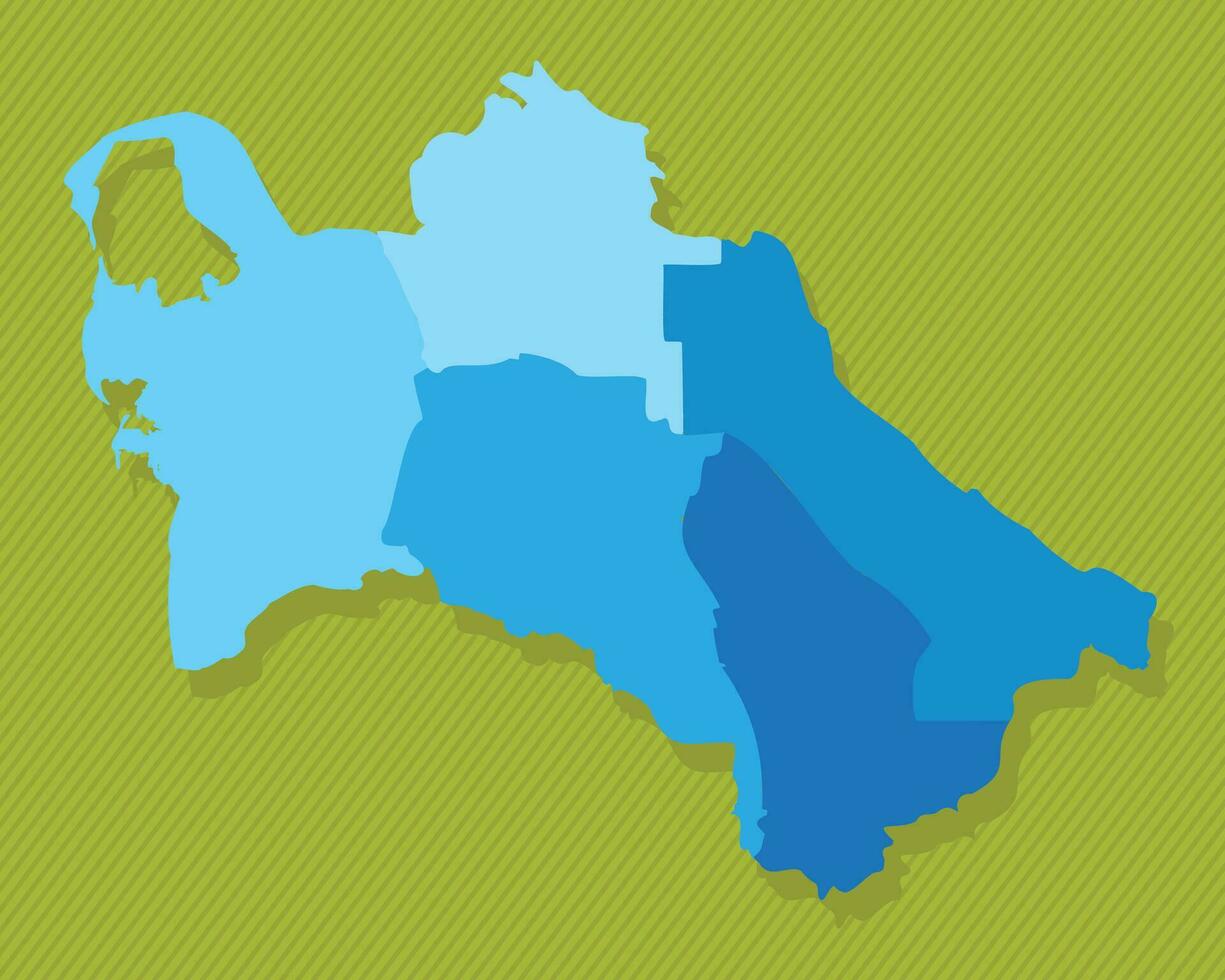 Venezuela map with regions blue political map green background vector illustration