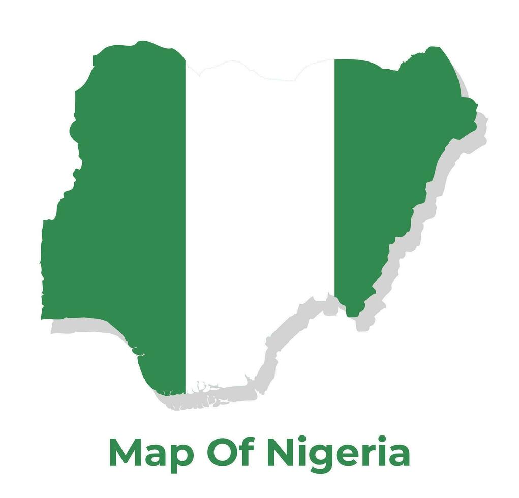 Vector map of Nigeria with national flag