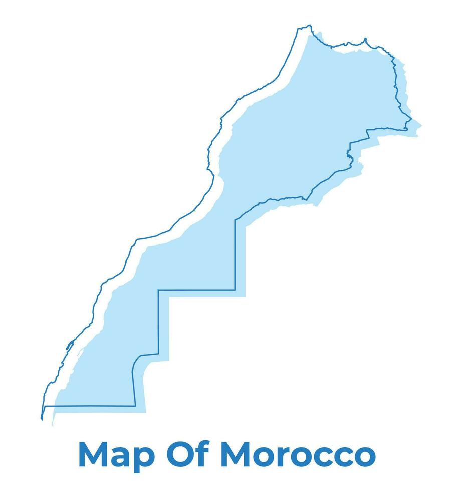 Marruecos sencillo contorno mapa vector ilustración