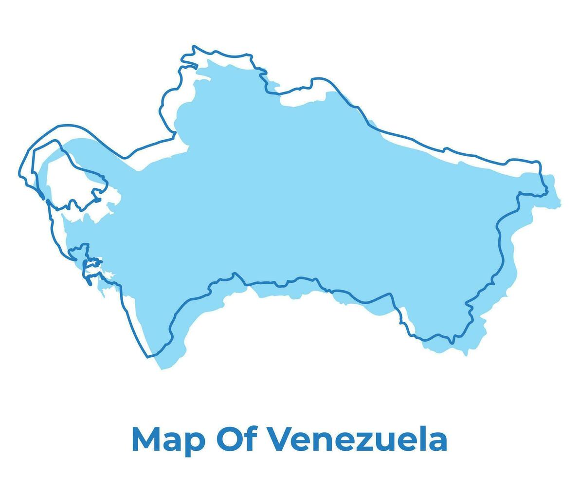 Venezuela simple outline map vector illustration