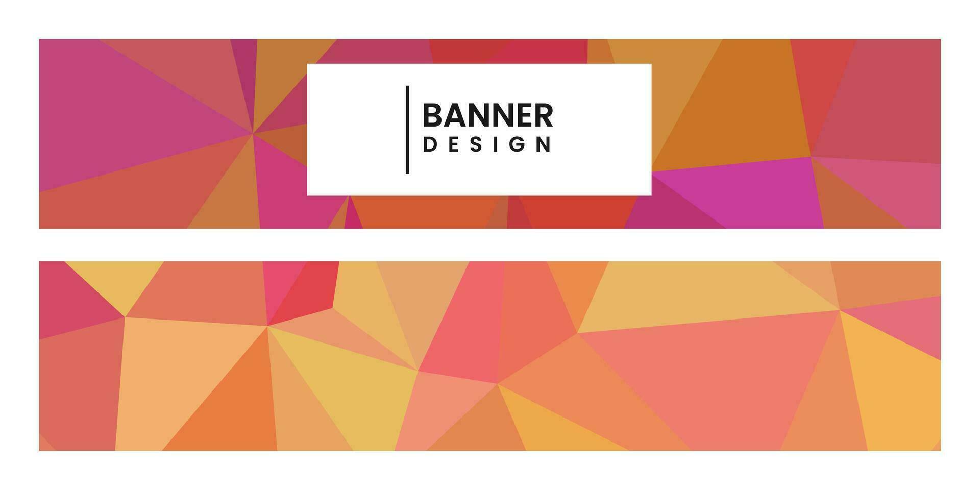 set of banners with abstract vibrant colorful background with triangles vector