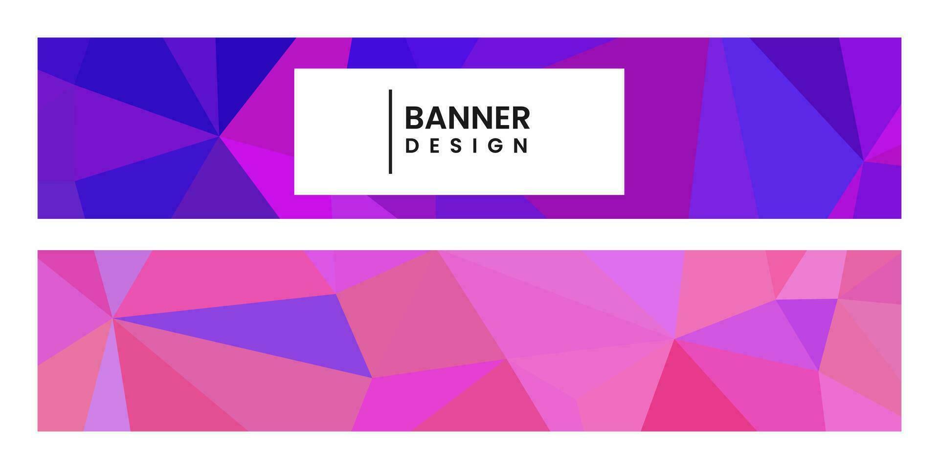 set of banners with abstract vibrant colorful background with triangles vector