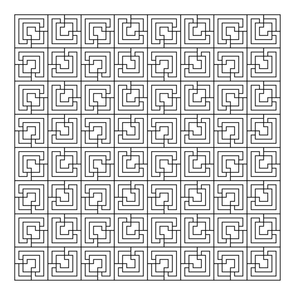 Abstract Black and White Geometric Design with Flowing Hand-Drawn Lines vector