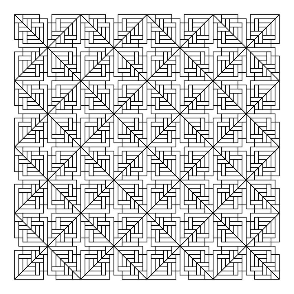 Abstract Black and White Geometric Design with Flowing Hand-Drawn Lines vector