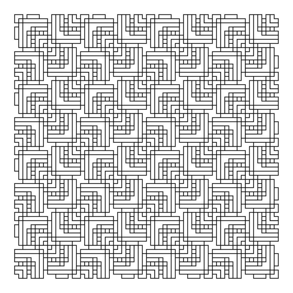 Abstract Black and White Geometric Design with Flowing Hand-Drawn Lines vector