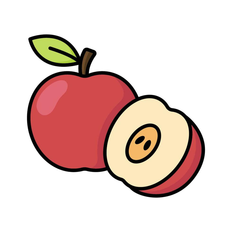 manzana Fruta icono vector diseño modelo sencillo y limpiar