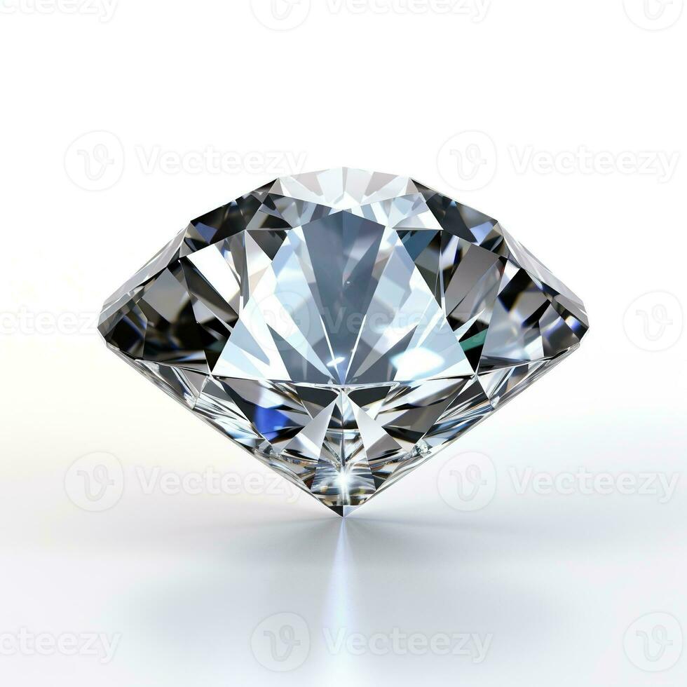 AI generated Beautiful Luxurious Detailed Diamond on White Background. Jewellery, Treasure photo