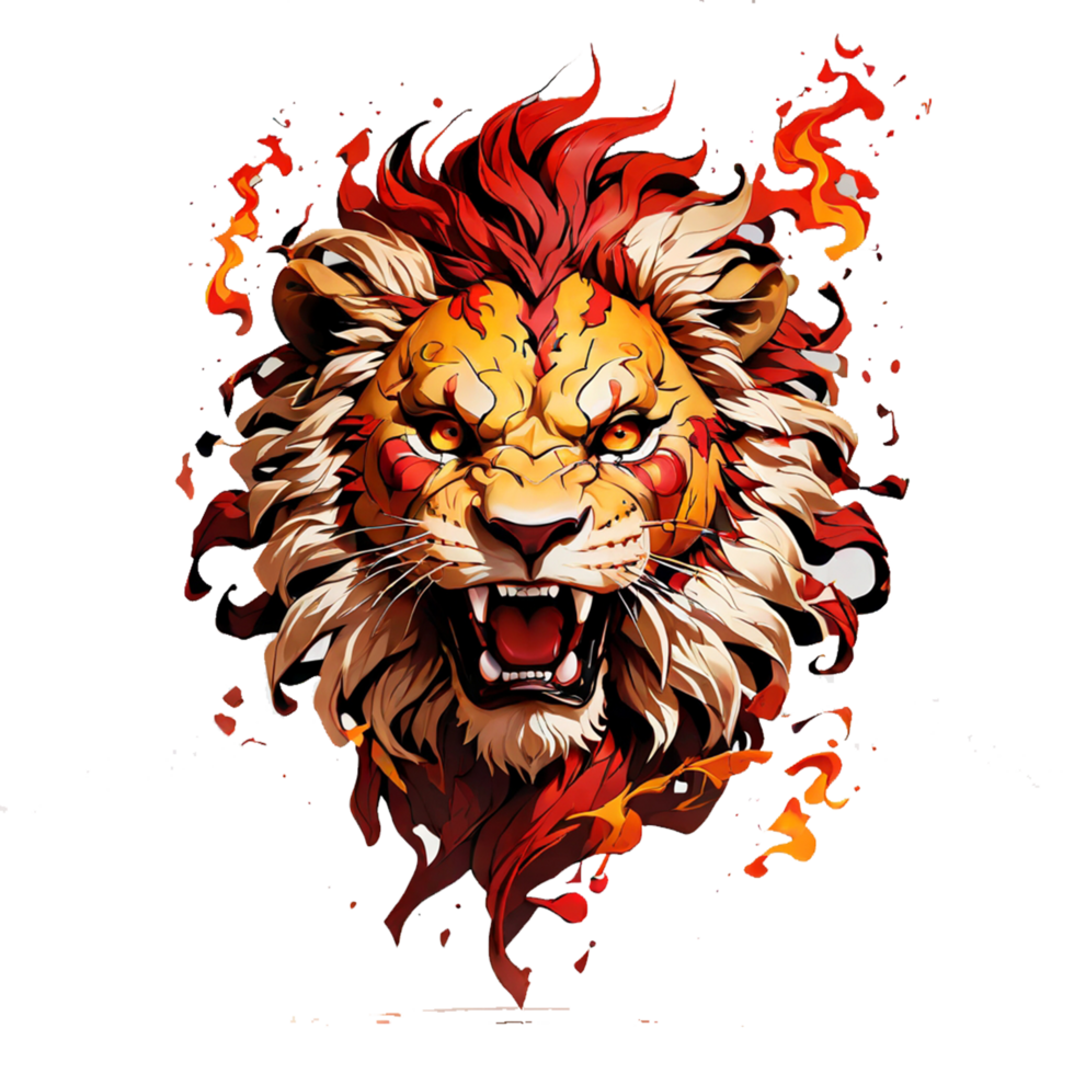 ouvert bouche Lion tête illustration png