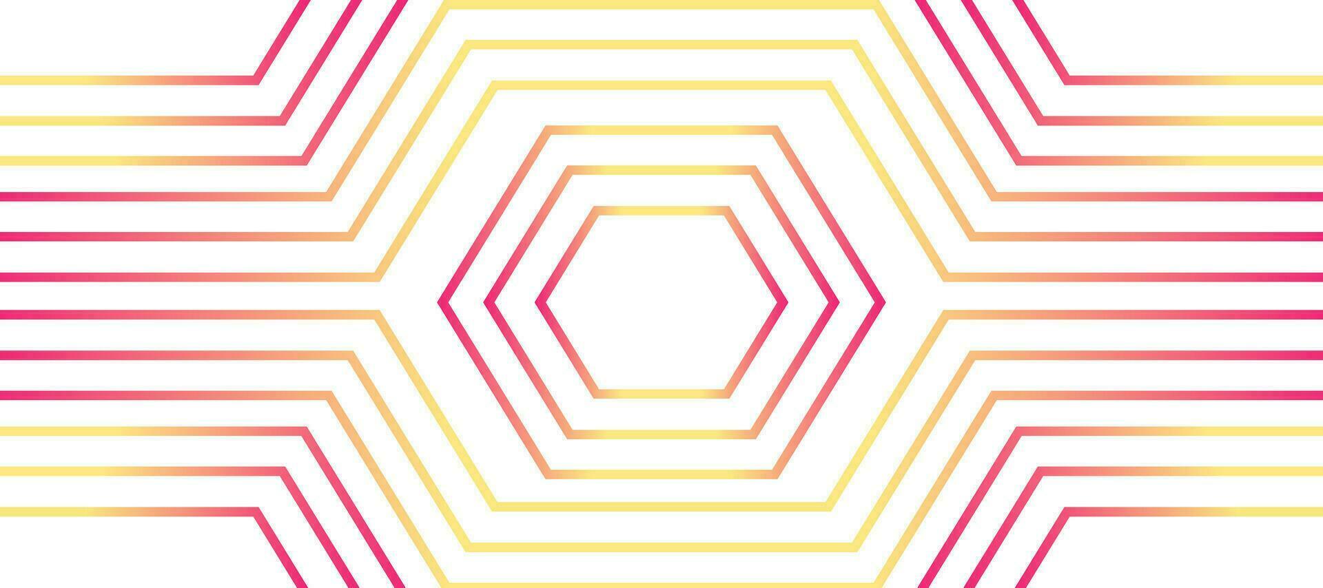 circuit hexagon lines geometric orange gradient design background vector