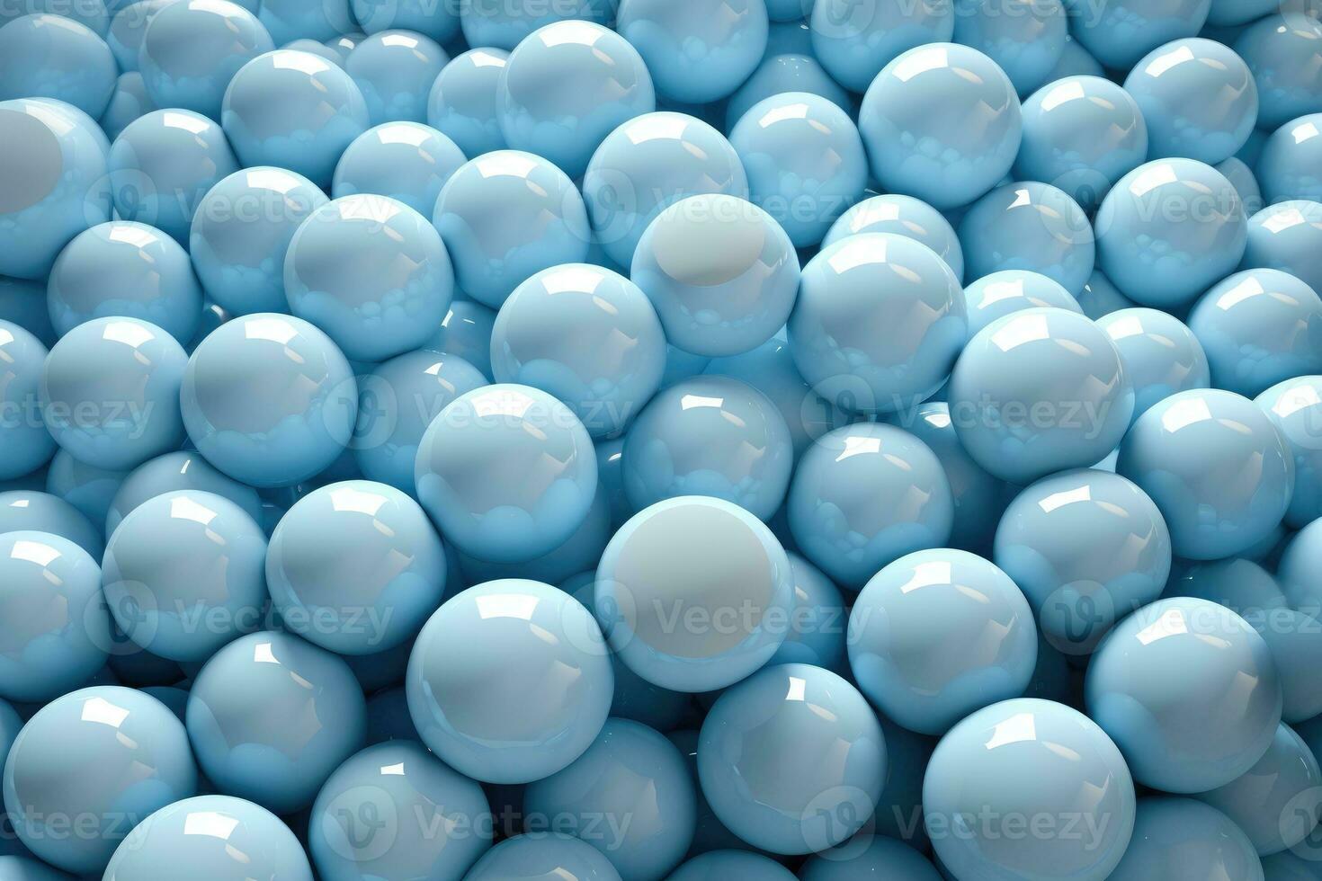 AI generated Pattern of spheres light blue. Minimalistic 3d sphere photo