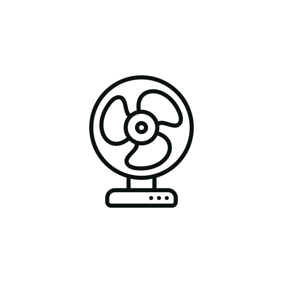 Table fan line icon isolated on white background vector