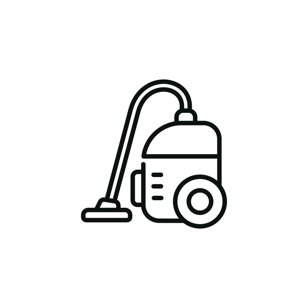 Vacuum cleaner line icon isolated on white background vector