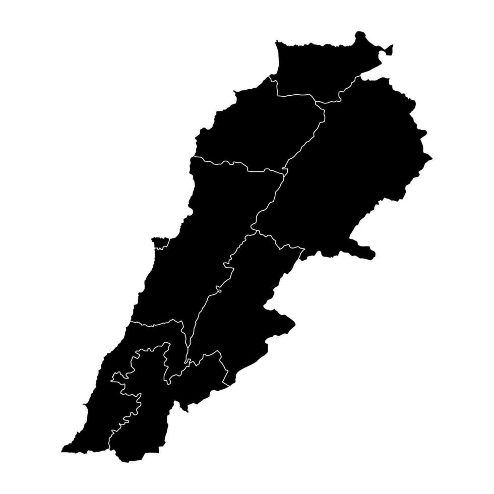 Lebanon map with administrative divisions. Vector illustration.