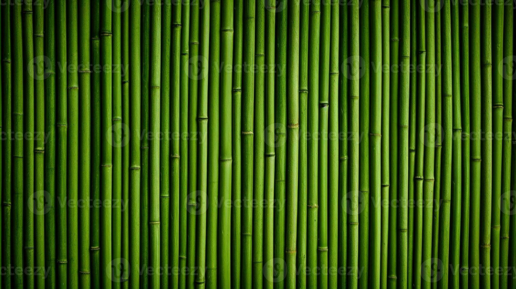 AI generated Horizontal green bamboo background texture photo