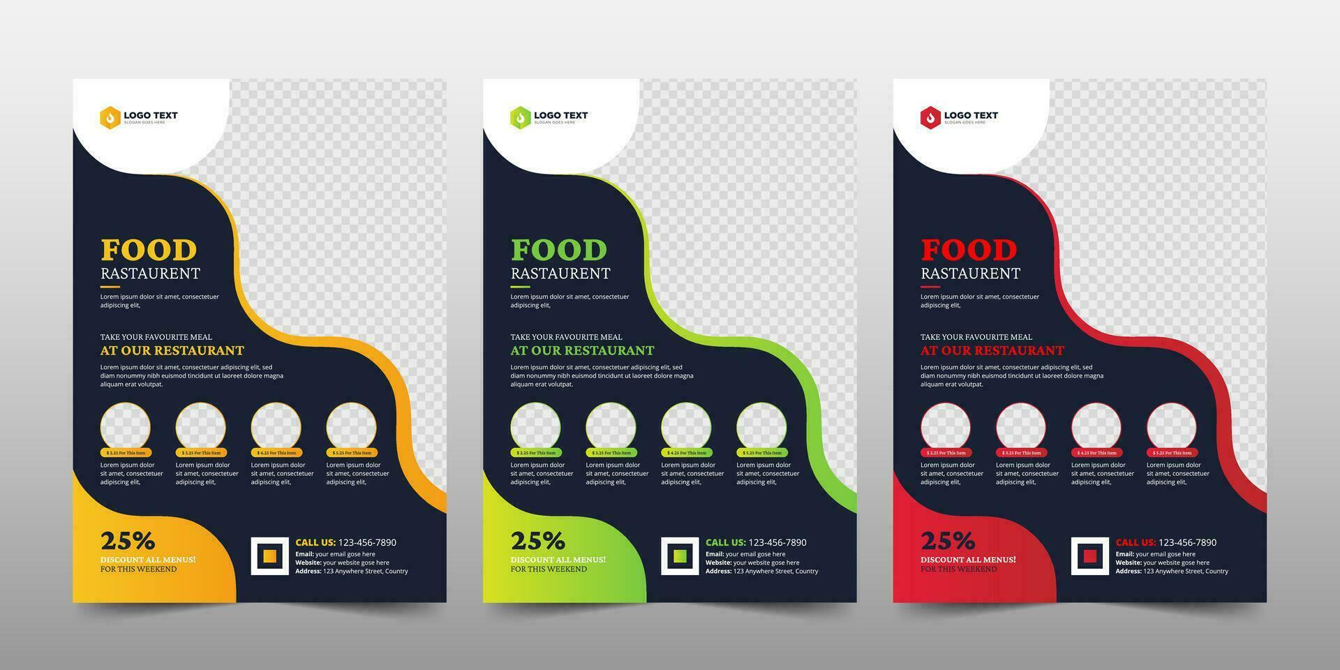 Fast food restaurant menu and flyer poster cover design template vector
