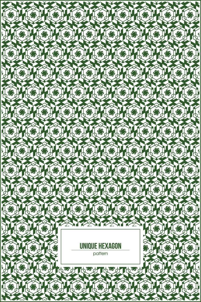 creative pattern of unique green hexagon shape vector