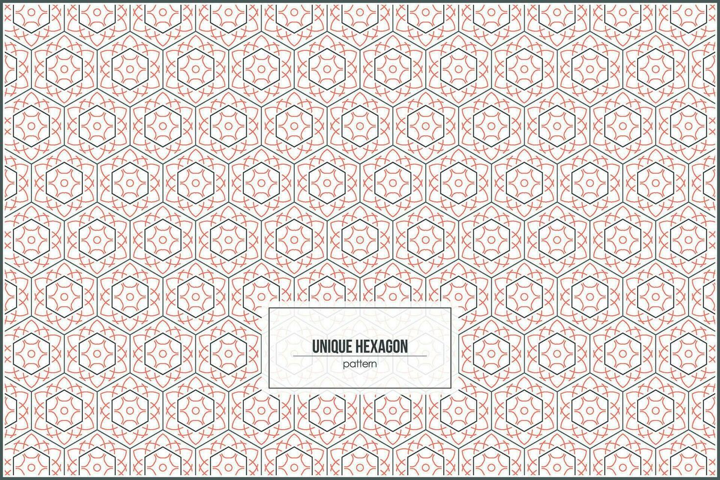 unique hexagon pattern with curly lines inside vector