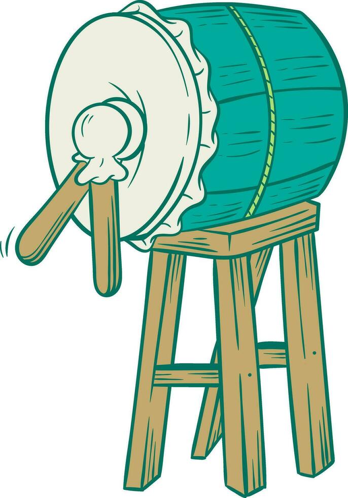 Bedug aka Mosque Drum Illustration vector