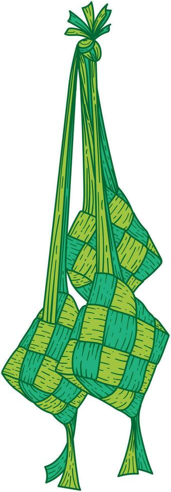 ketupat alias tradicional comida desde Indonesia vector