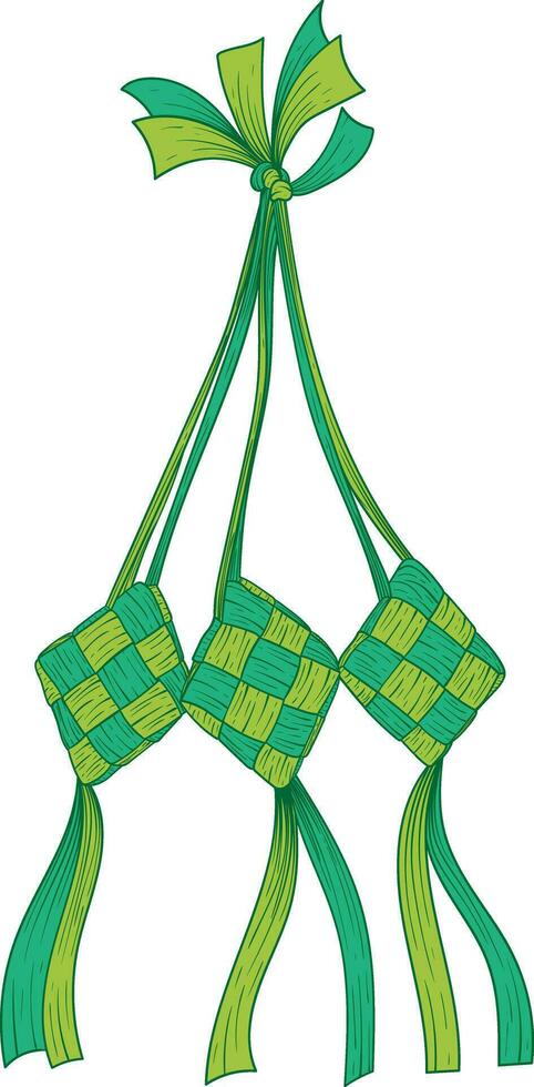 Ketupat aka Traditional Food from Indonesia vector