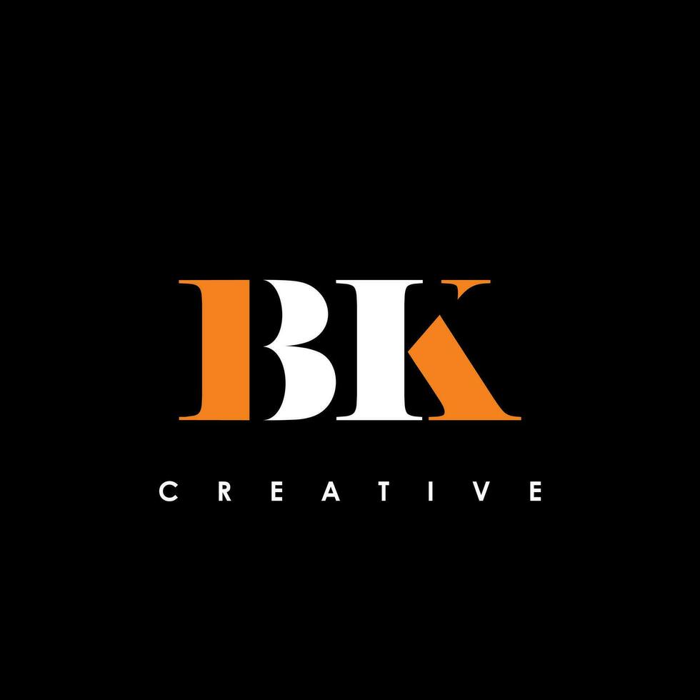 bk letra inicial logo diseño modelo vector ilustración