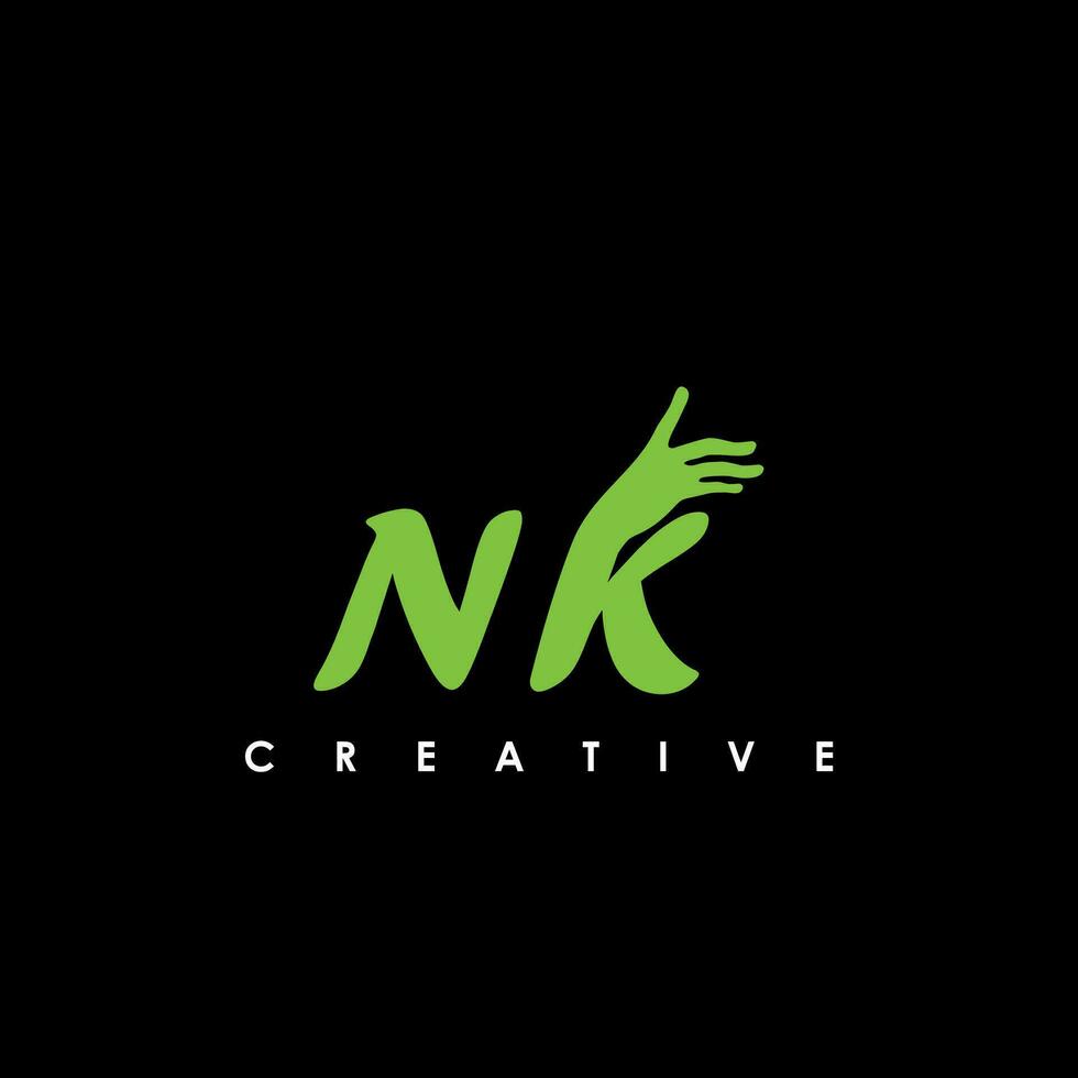 nk letra inicial logo diseño modelo vector ilustración