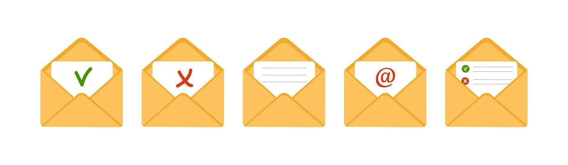 Mail envelope icon. Receiving SMS messages, notifications, invitations. Concept of delivery correspondence and letters. Vector illustration in flat cartoon style