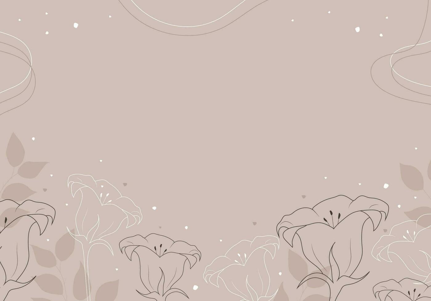 Contemporary flower background. Hand drawn abstract botanical elements. Minimal interior design and natural wall art. Modern vector illustration