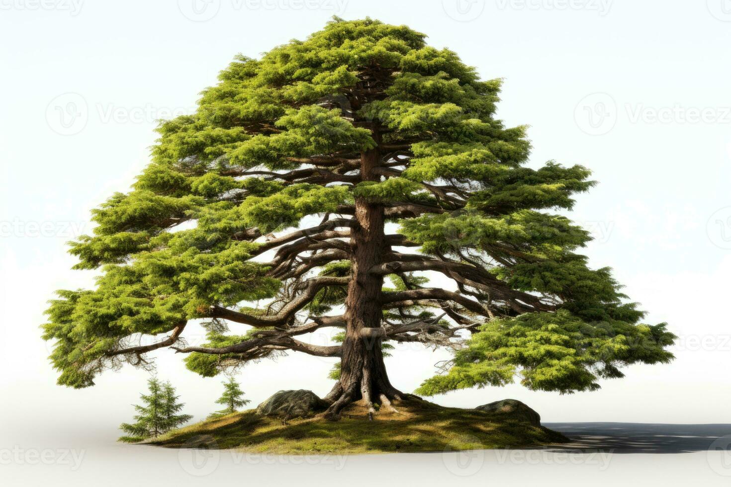 AI generated Pine trees grow big and lush professional photography photo