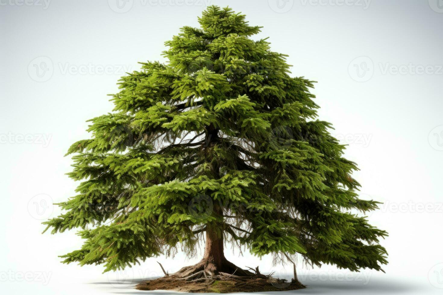 AI generated Pine trees grow big and lush professional photography photo